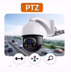 PTZ CCTV camera monitoring a highway with pan, tilt and zoom controls