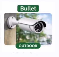 Outdoor bullet CCTV camera mounted on an exterior wall